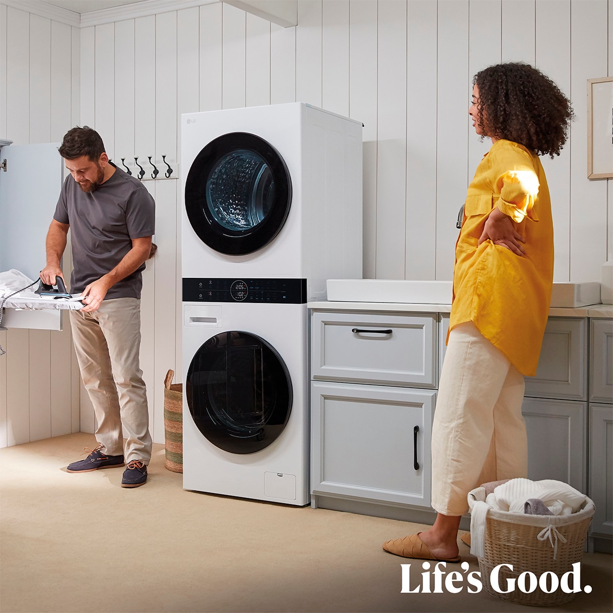 Torre de lavado y secado LG 12 kg(lavadora) /10 kg (secadora) / 1400 rpm  con AI Direct DriveTM - WT1210WWF Blanco-15