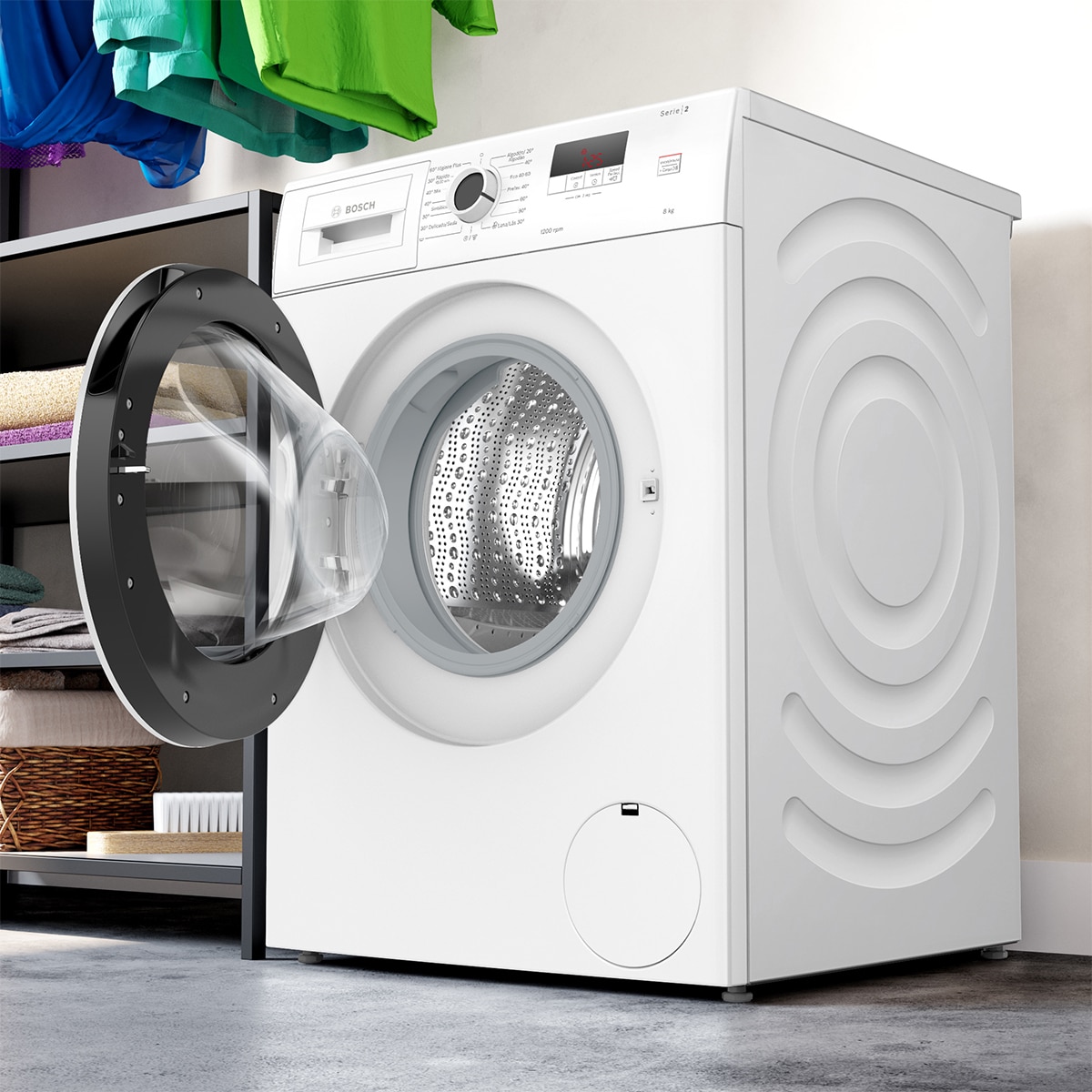 Lavadora  Bosch  8 kg/ 1.200 rpm, Silenciosa - WGE03200ES Blanco-4
