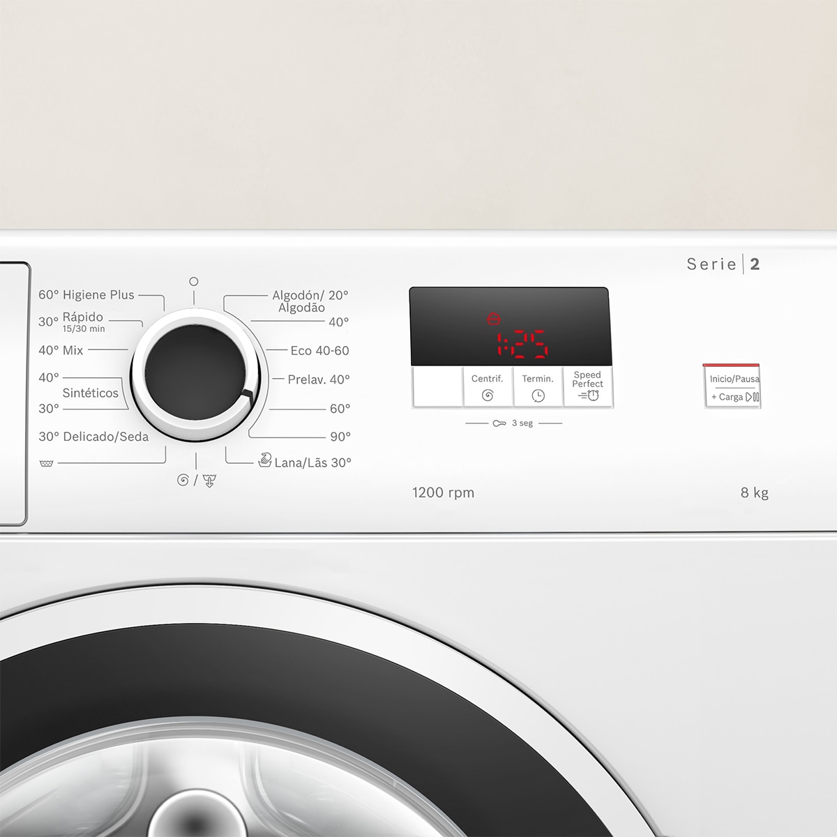 Lavadora  Bosch  8 kg/ 1.200 rpm, Silenciosa - WGE03200ES Blanco-5