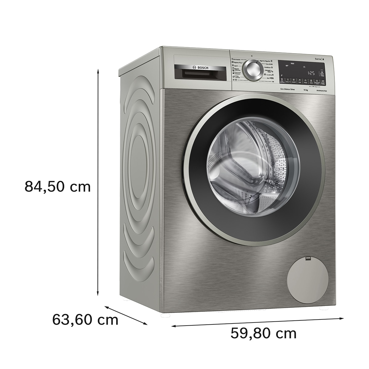 Lavadora Bosch 10 kg / 1.600 rpm, Iron Assist - WGG256ZAES Acero antihuellas-2
