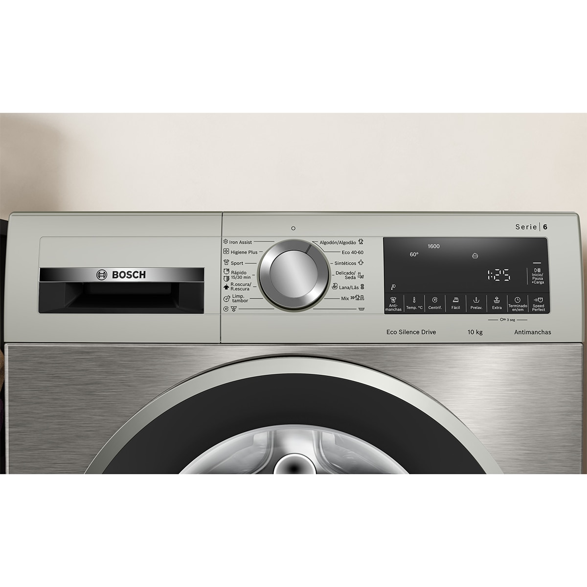 Lavadora Bosch 10 kg / 1.600 rpm, Iron Assist - WGG256ZAES Acero antihuellas-3