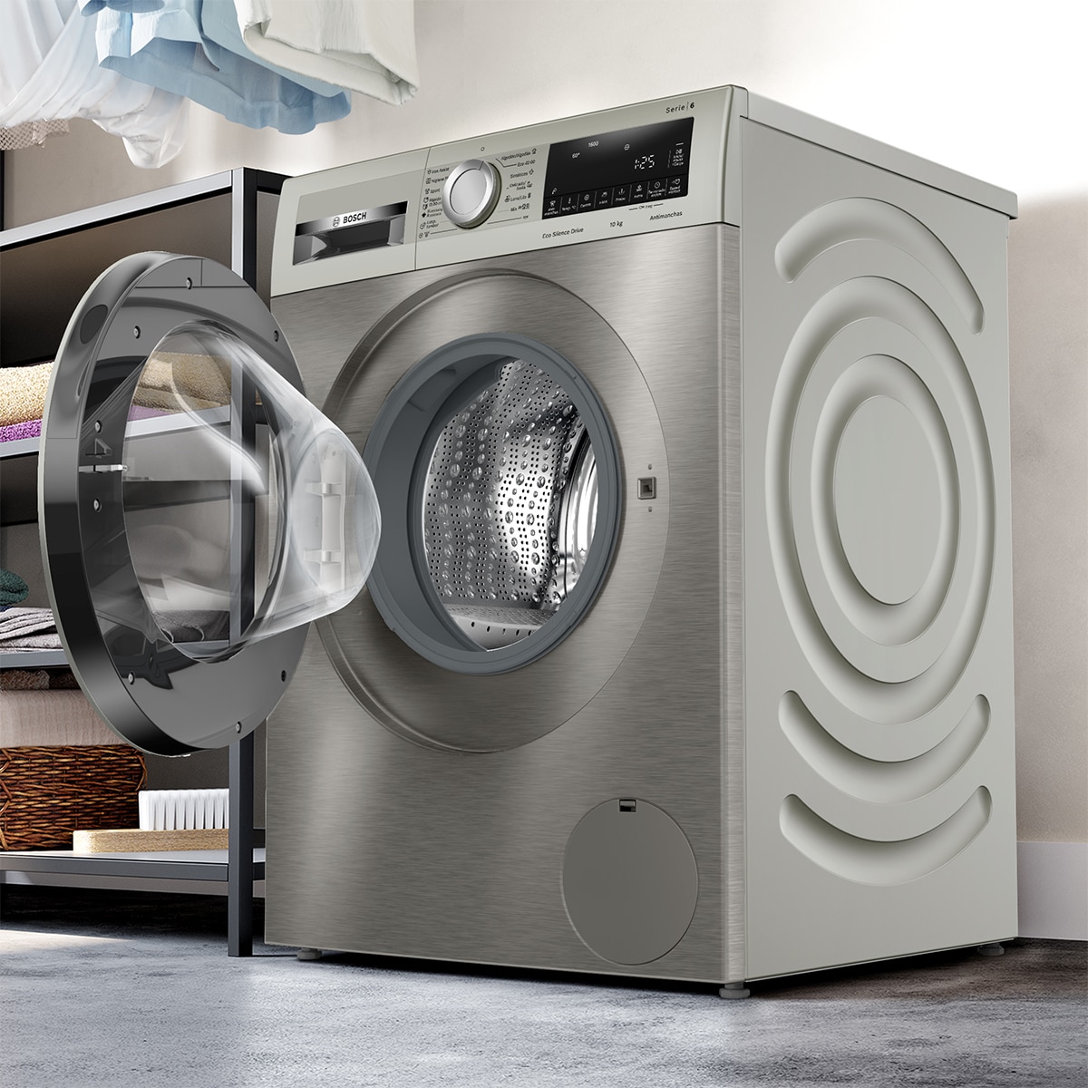 Lavadora Bosch 10 kg / 1.600 rpm, Iron Assist - WGG256ZAES Acero antihuellas-4