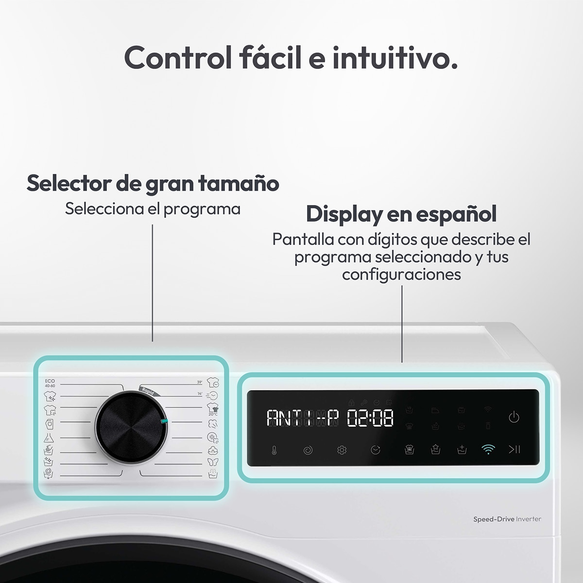 Lavadora Candy 8 kg / 1200 rpm, Motor Inverter, Prowash 500 - BR 28SBL6-S Blanco-11