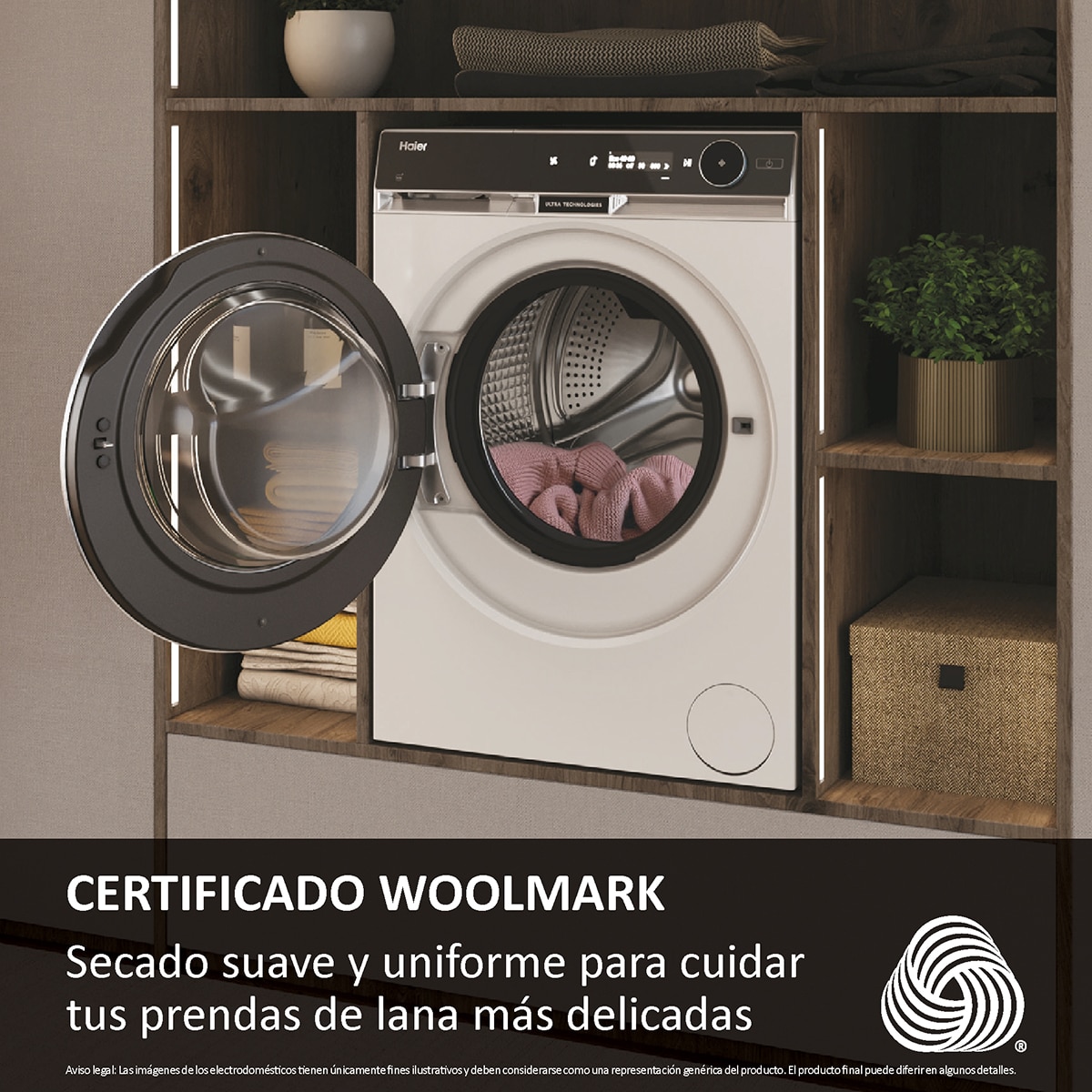 Lavadora Secadora Haier 12 kg /1600 rpm, Motor Direct Motion, X11 Series - HWD120BD16397EUS Blanco-11