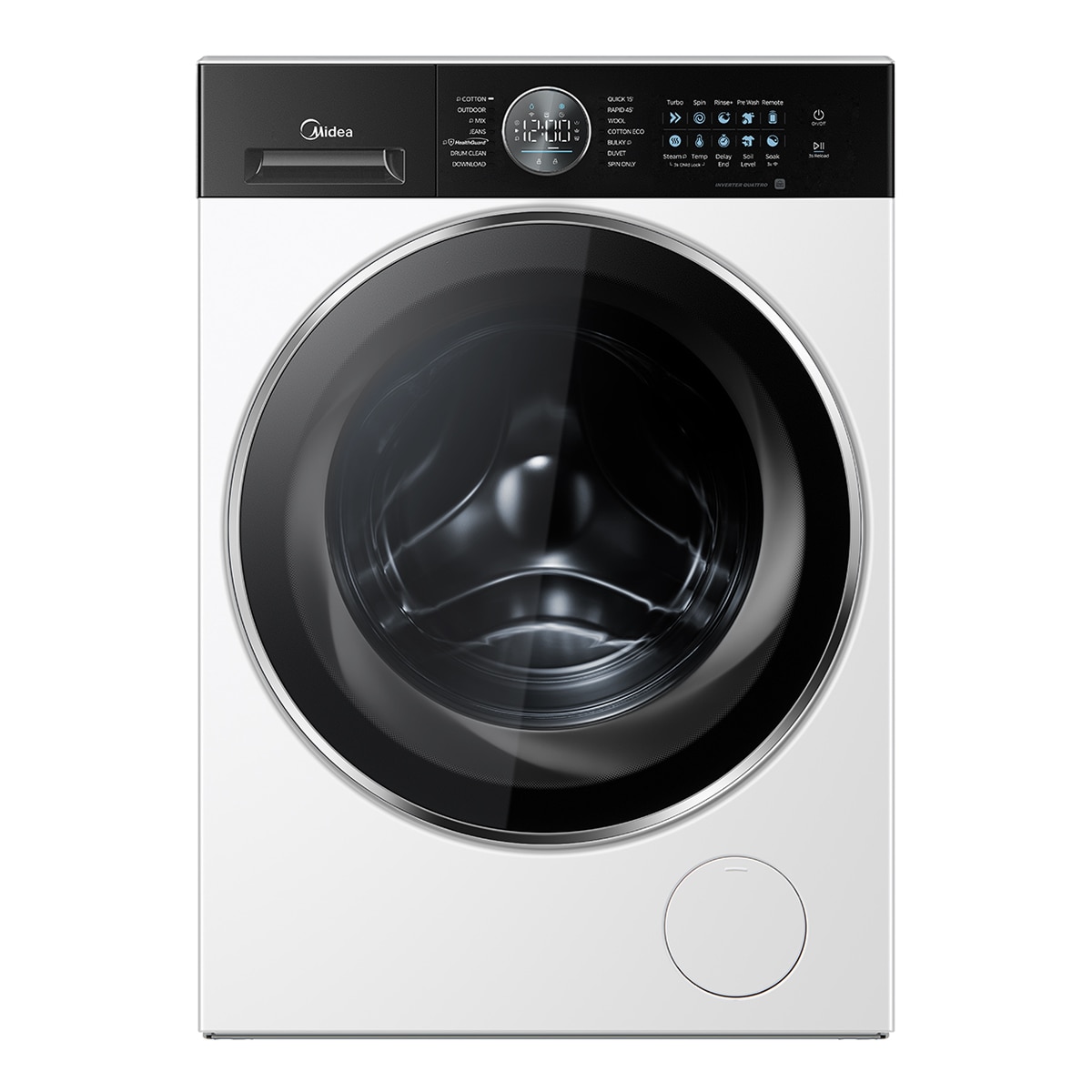 Midea – Lavadora Midea 8 Kg / 1.400 rpm, Vapor – MF210W80BA20/W-ES.