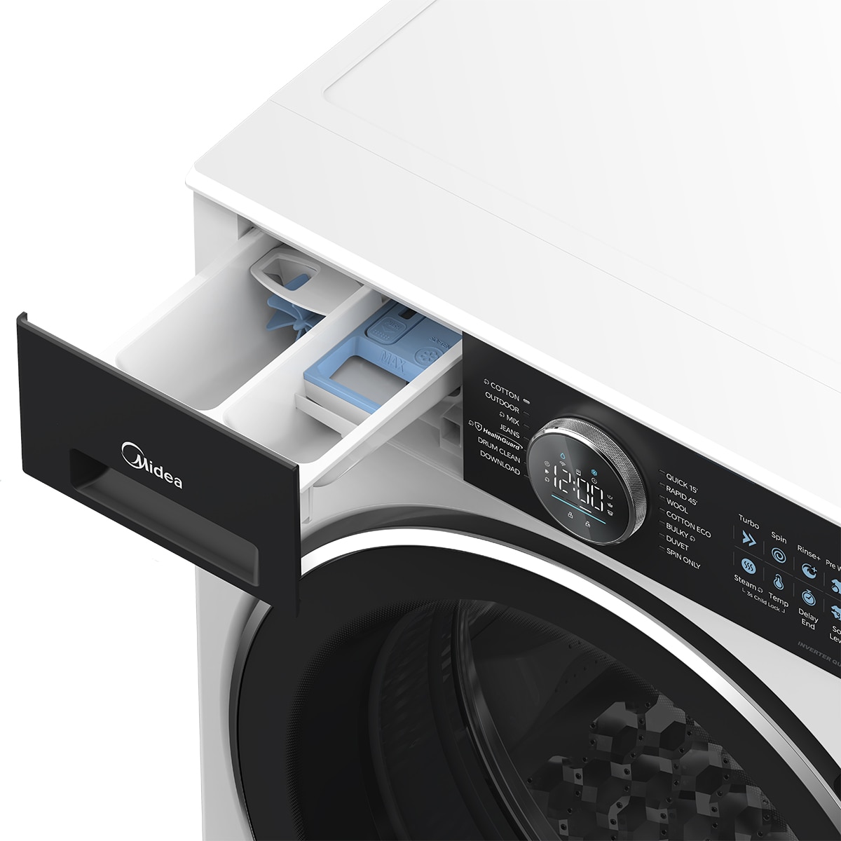 Lavadora Midea 8 Kg / 1.400 rpm, Vapor - MF210W80BA20/W-ES Blanco-6