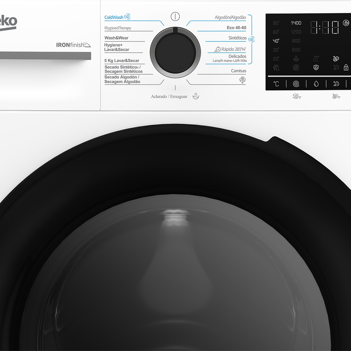Lavadora Secadora Beko 8 Kg / 1400 rpm, EnergySpin - BM5DFT48437WB Blanco - Negro-4
