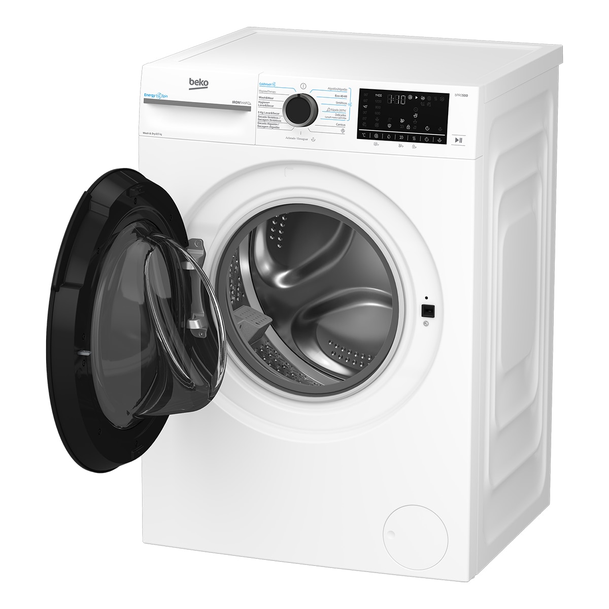 Lavadora Secadora Beko 8 Kg / 1400 rpm, EnergySpin - BM5DFT48437WB Blanco - Negro-6