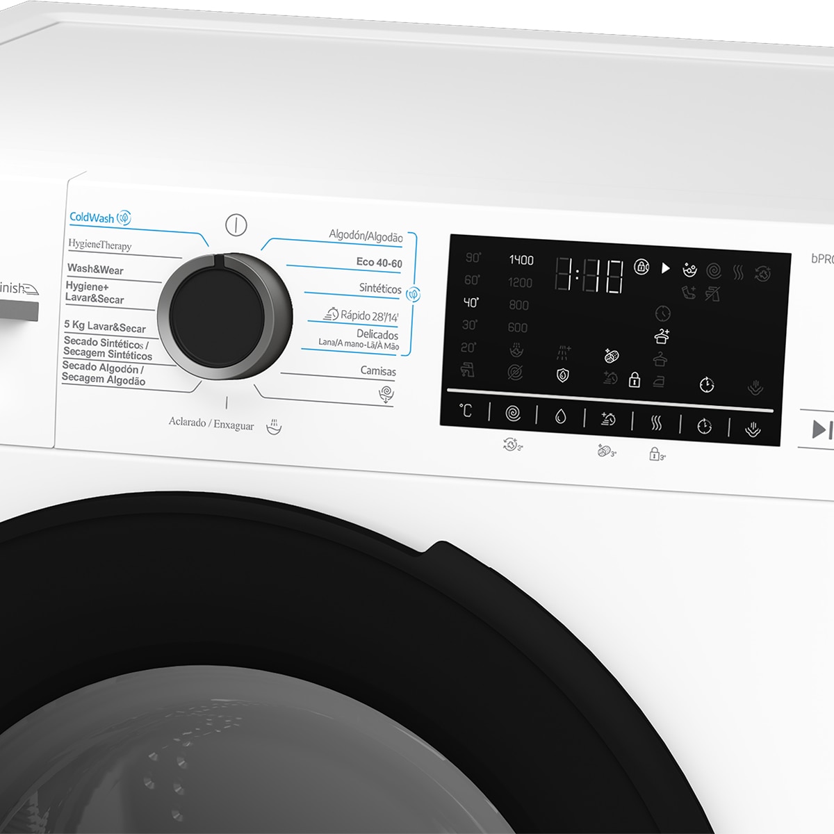 Lavadora Secadora Beko 8 Kg / 1400 rpm, EnergySpin - BM5DFT48437WB Blanco - Negro-7
