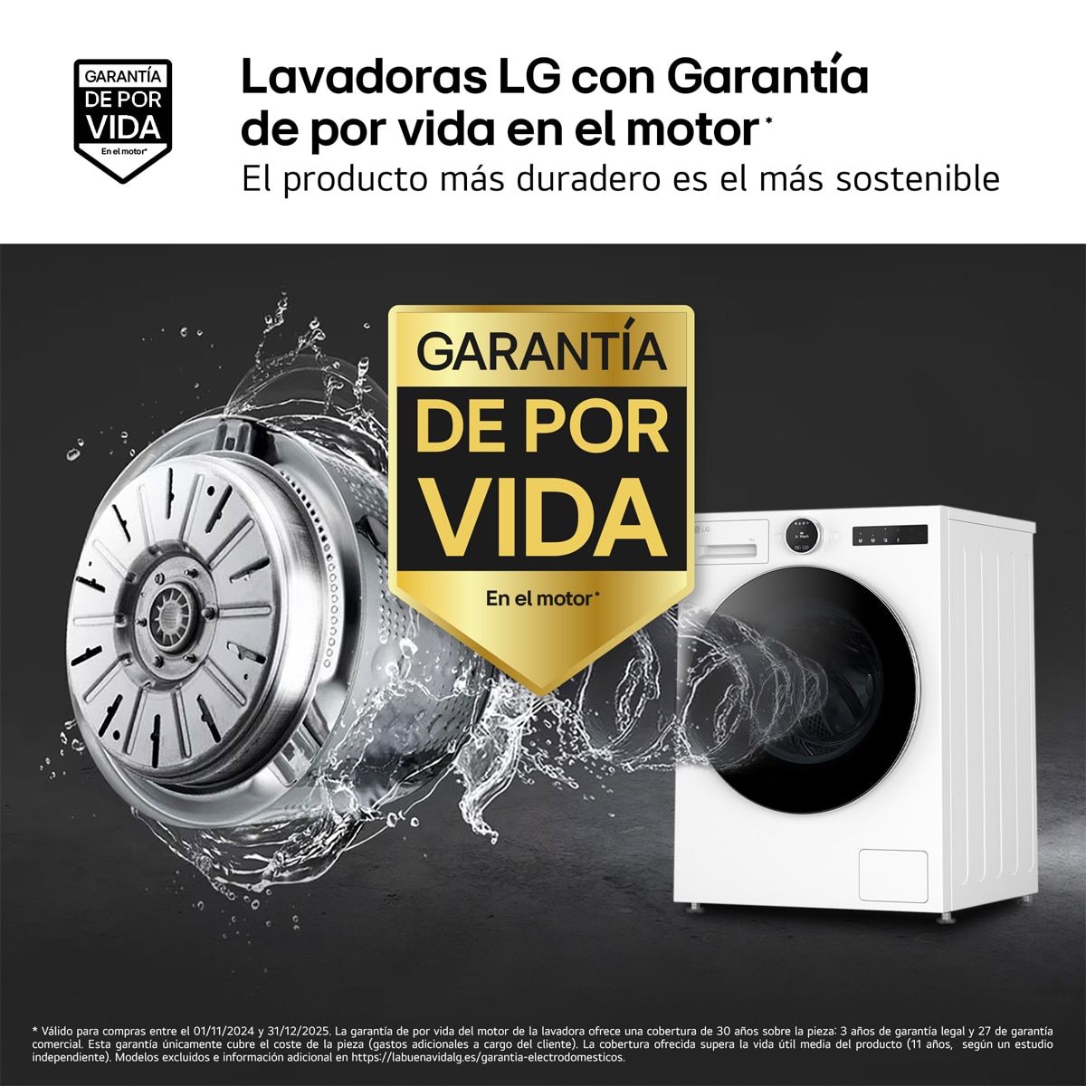 Lavadora Inteligente LG, AI Direct Drive, TurboWash 360º, 9kg / 1400rpm - F4X9009TWCE Blanco-5