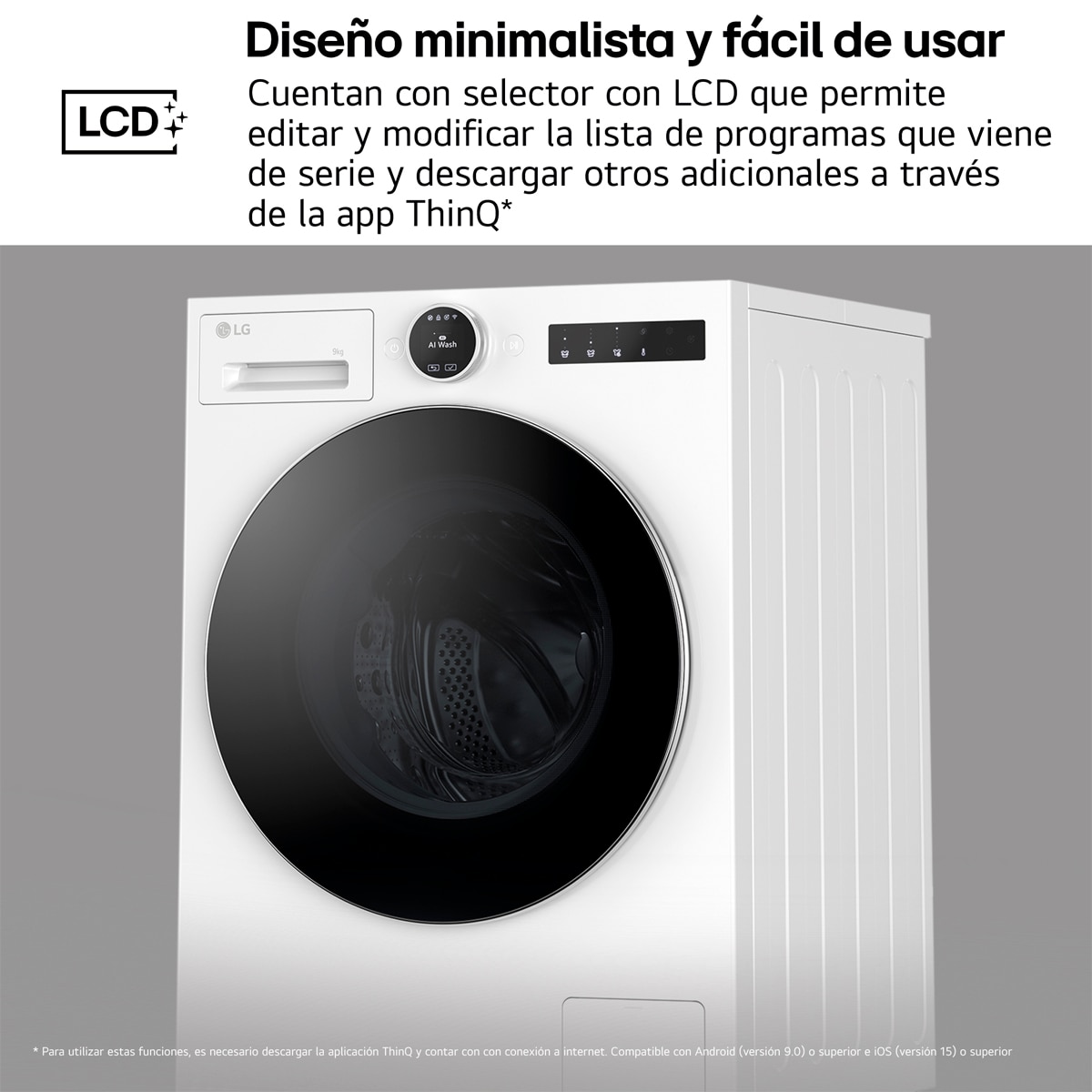 Lavadora Inteligente LG, AI Direct Drive, TurboWash 360º, 9kg / 1400rpm - F4X9009TWCE Blanco-11