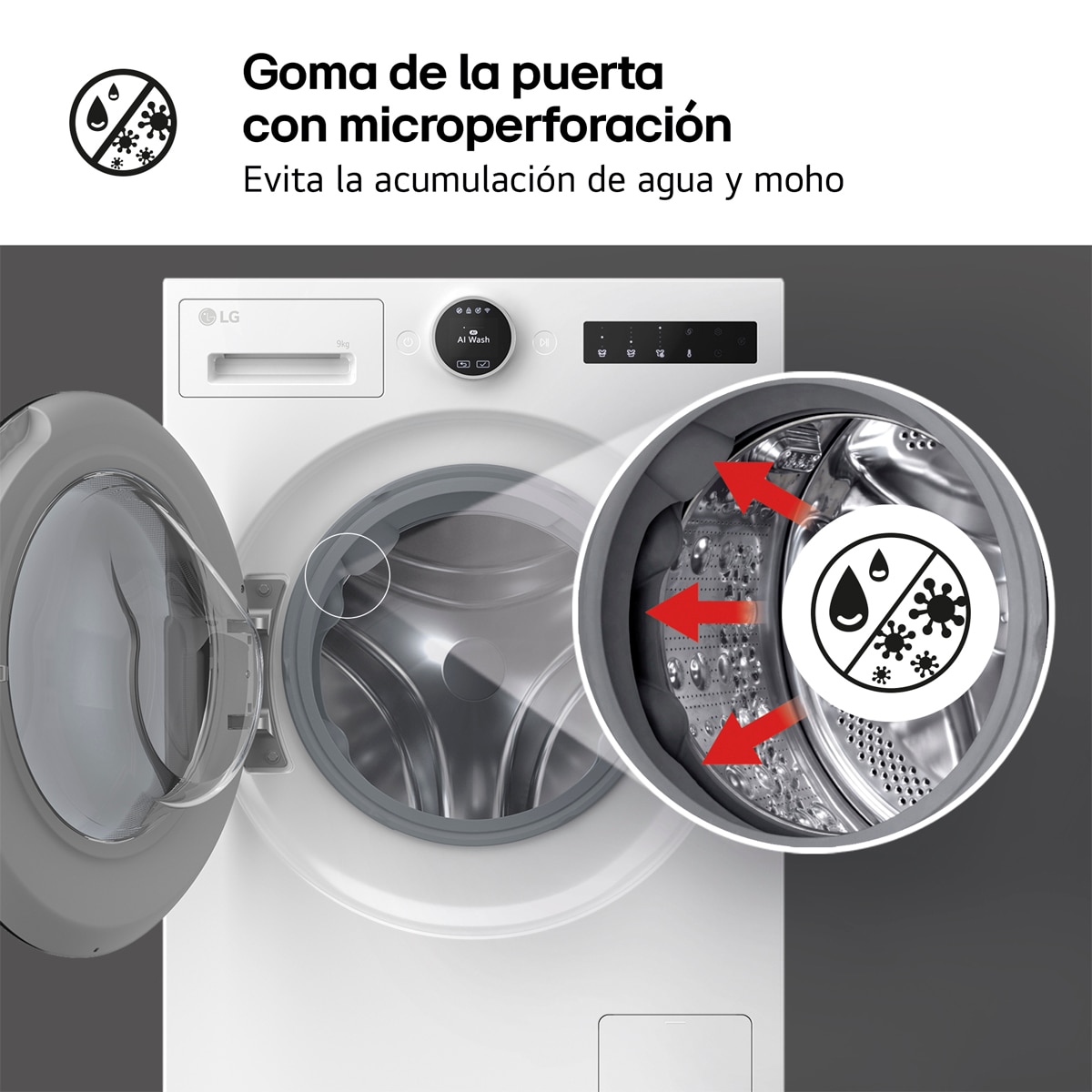 Lavadora Inteligente LG, AI Direct Drive, TurboWash 360º, 9kg / 1400rpm - F4X9009TWCE Blanco-12