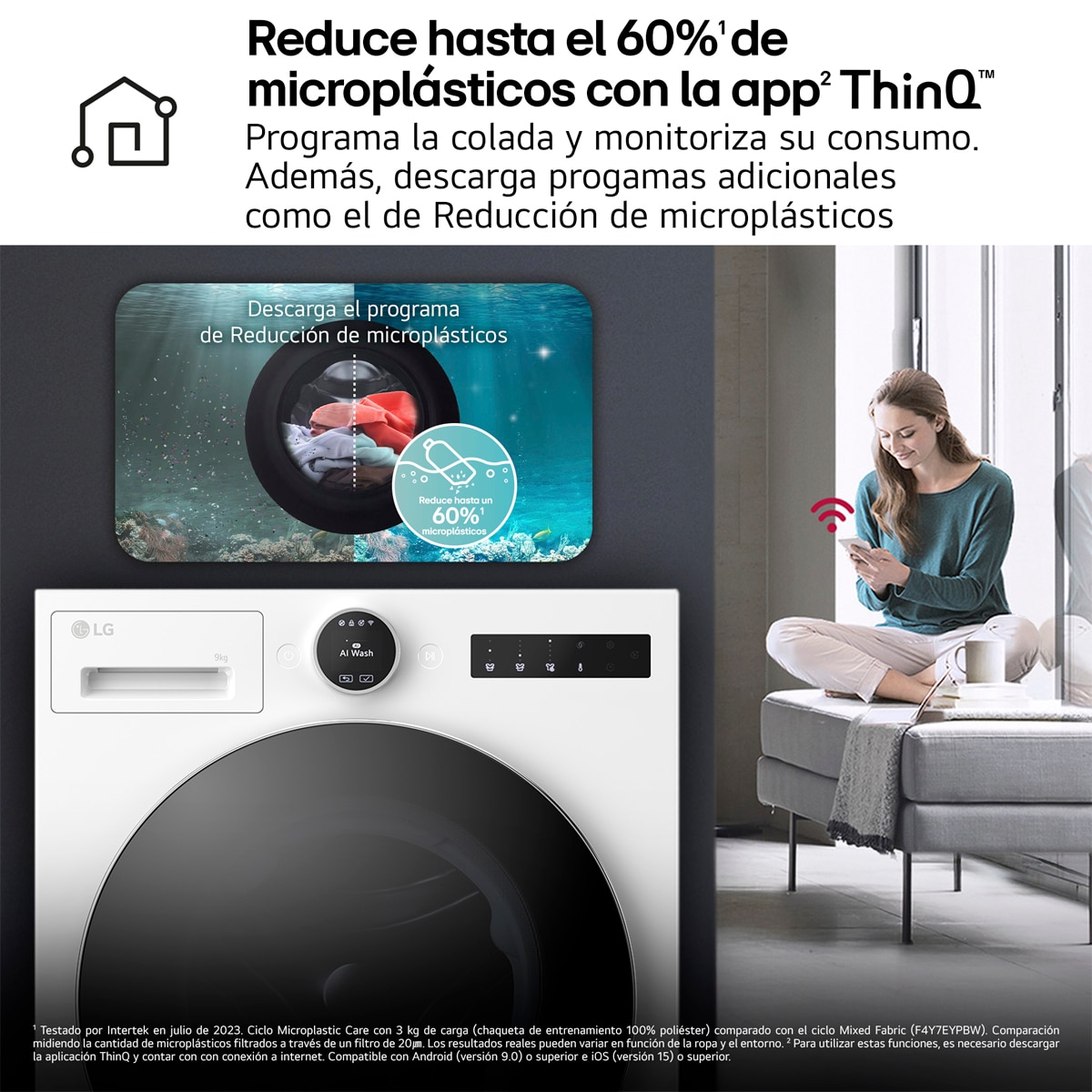 Lavadora Inteligente LG, AI Direct Drive, TurboWash 360º, 9kg / 1400rpm - F4X9009TWCE Blanco-13