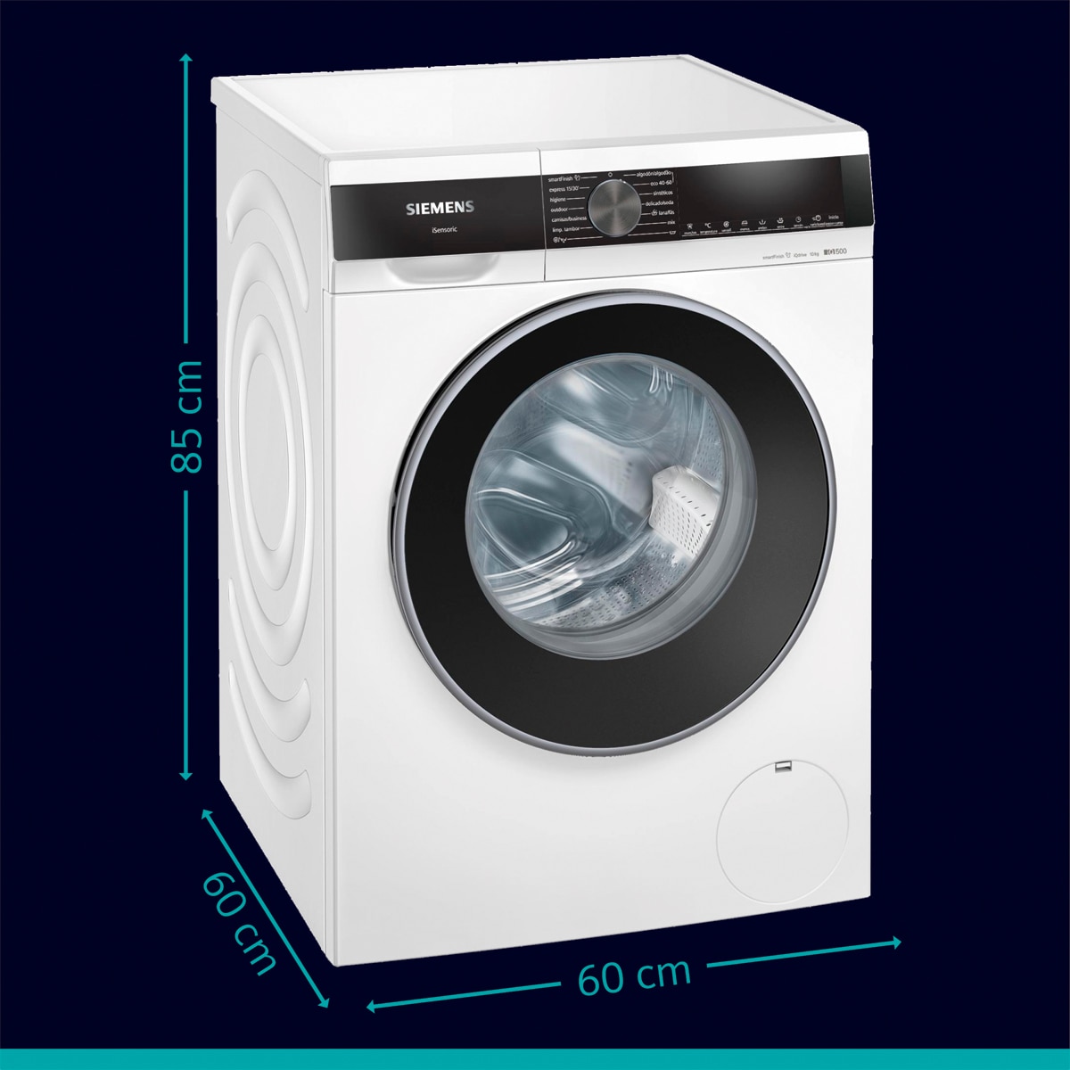 Lavadora Siemens iQ500 10 kg/1.600 rpm, SmartFinish, AntiManchas - WG56G2Z1ES Blanco-2