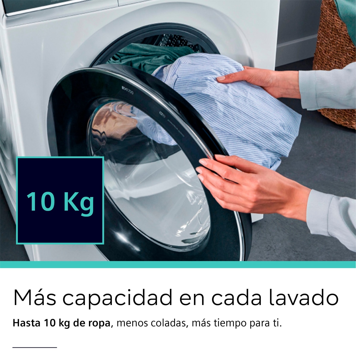 Lavadora Siemens iQ500 10 kg/1.600 rpm, SmartFinish, AntiManchas - WG56G2Z1ES Blanco-6