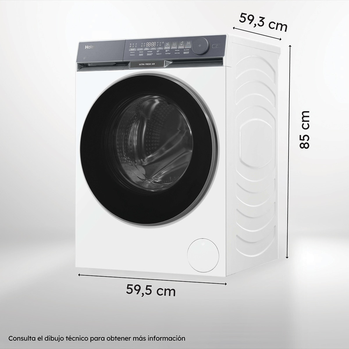 Lavadora Haier 9kg /1400 rpm, Motor Direct Motion, X9 - HW90-B14387U1-IB Blanco-2