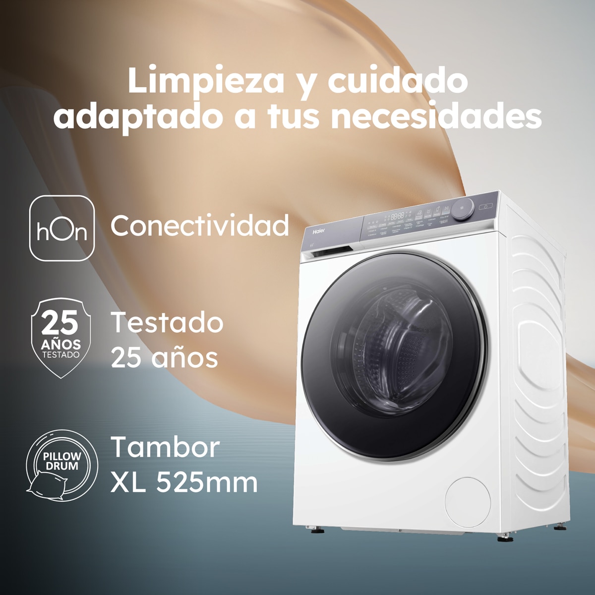 Lavadora Haier 12kg /1400 rpm, Motor Direct Motion, X7 Series - HW120-B14367U-IB Blanco-4