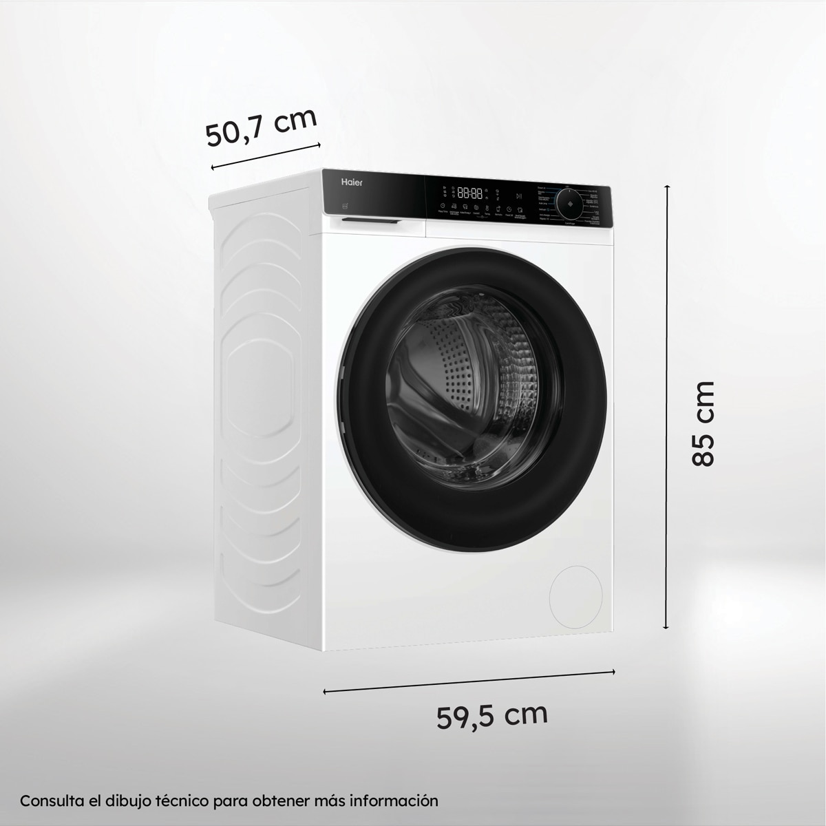 Lavadora secadora Haier 8kg /1400 rpm, Motor Inverter, X5 Series - HWD80BP14357TUIB Blanco-2