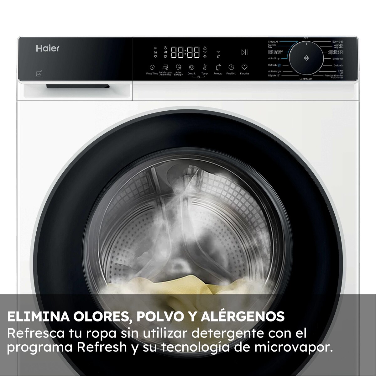 Lavadora secadora Haier 8kg /1400 rpm, Motor Inverter, X5 Series - HWD80BP14357TUIB Blanco-9