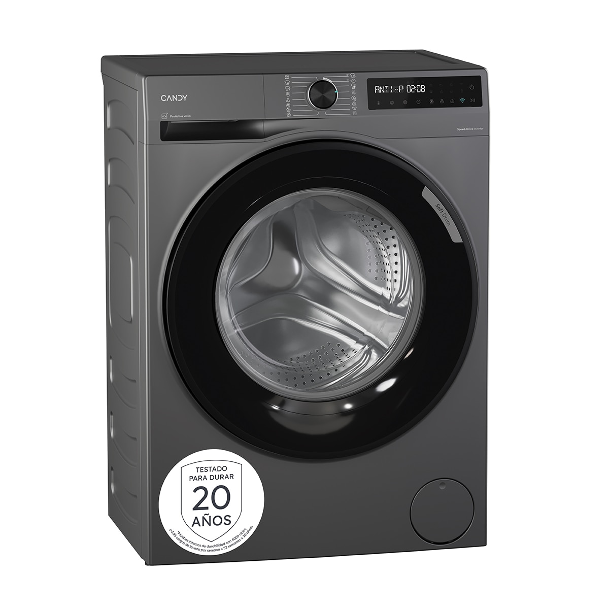 Lavadora Candy 8 kg / 1.400 rpm Motor Inverter, Prowash 500 - BR 48SBL6G-S Antracita-3