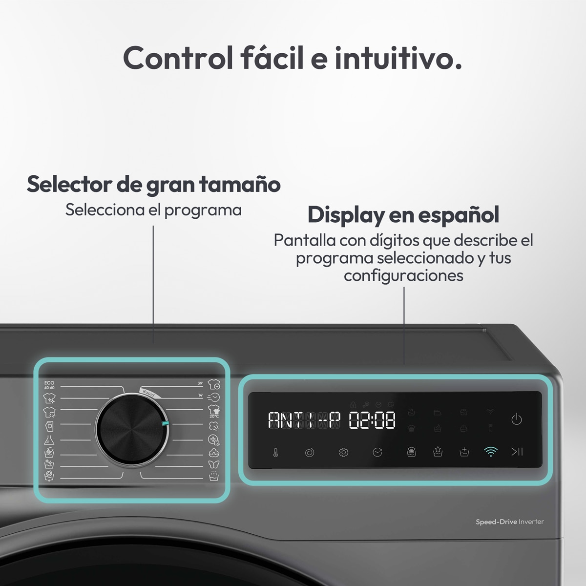 Lavadora Candy 8 kg / 1.400 rpm Motor Inverter, Prowash 500 - BR 48SBL6G-S Antracita-10