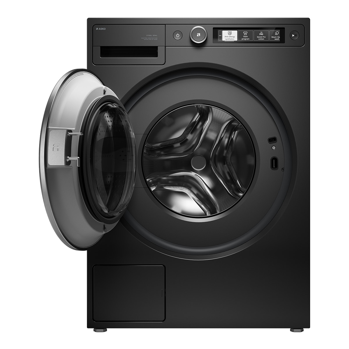 Lavadora Asko 9 Kg / 1.600 rpm, 4 Amortiguadores, Dosificación Automática - W5096RG Negro / Grafito-4