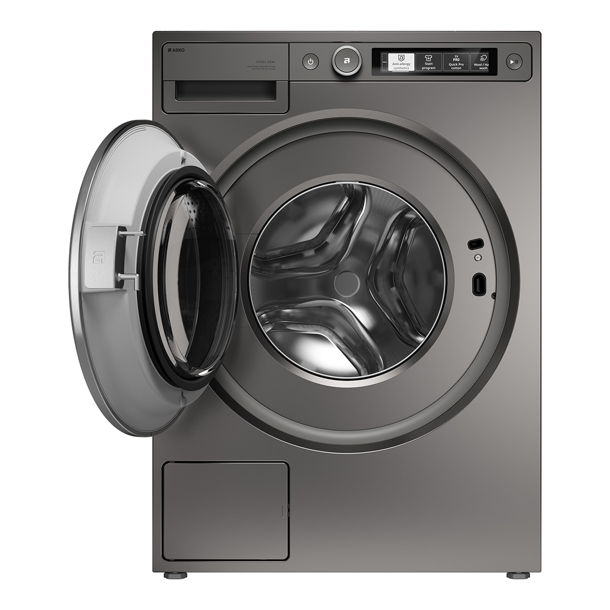 Lavadora Asko 9 Kg / 1.600 rpm, 4 Amortiguadores, Dosificación Automática - W5096RT Titanio-5