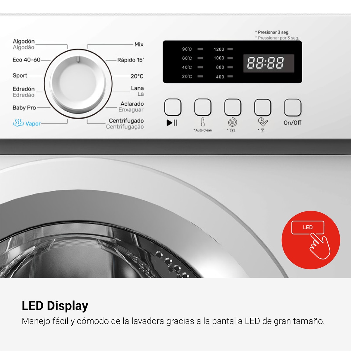 Lavadora Fagor 7 kg/1.200 rpm, Motor Inverter - 3FE-7712 Blanco-7
