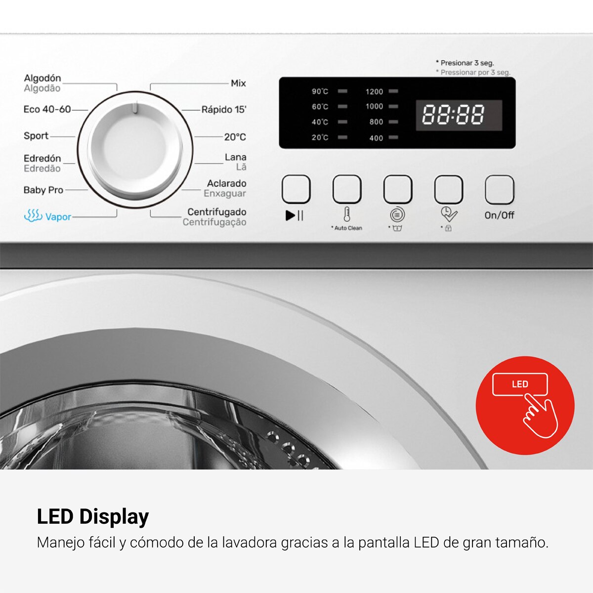 Lavadora Fagor 8 kg/1.200 rpm, Motor Inverter - 3FE-8712 Blanco-7