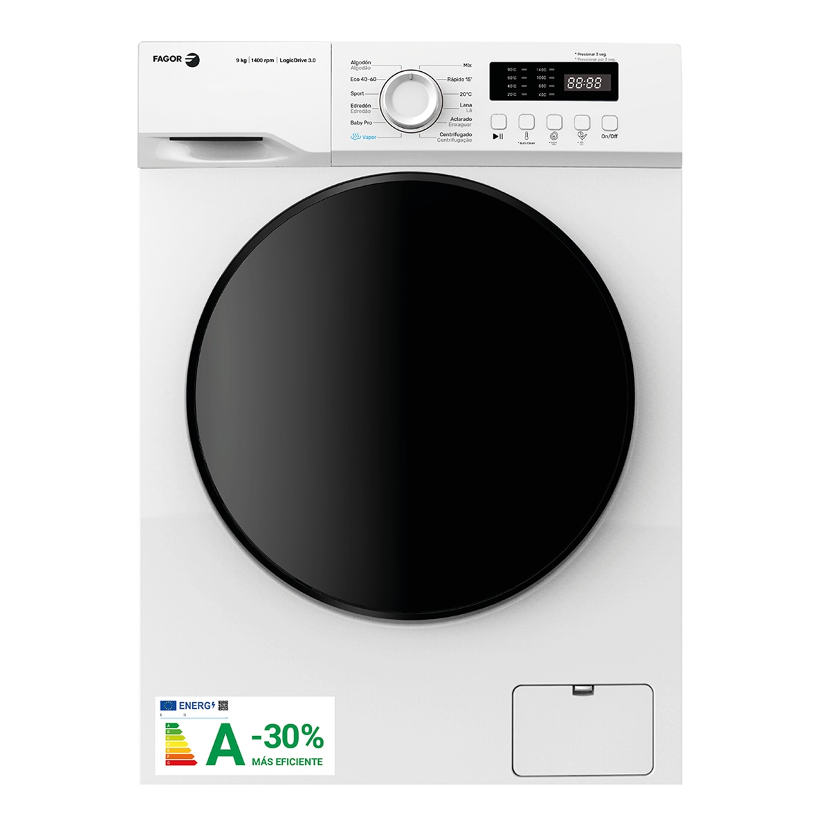 Fagor – Lavadora Fagor 9 kg/1.400 rpm, Motor Inverter – 3FE-9712.