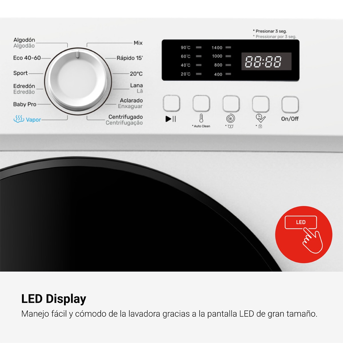 Lavadora Fagor 9 kg/1.400 rpm, Motor Inverter - 3FE-9712 Blanco-7
