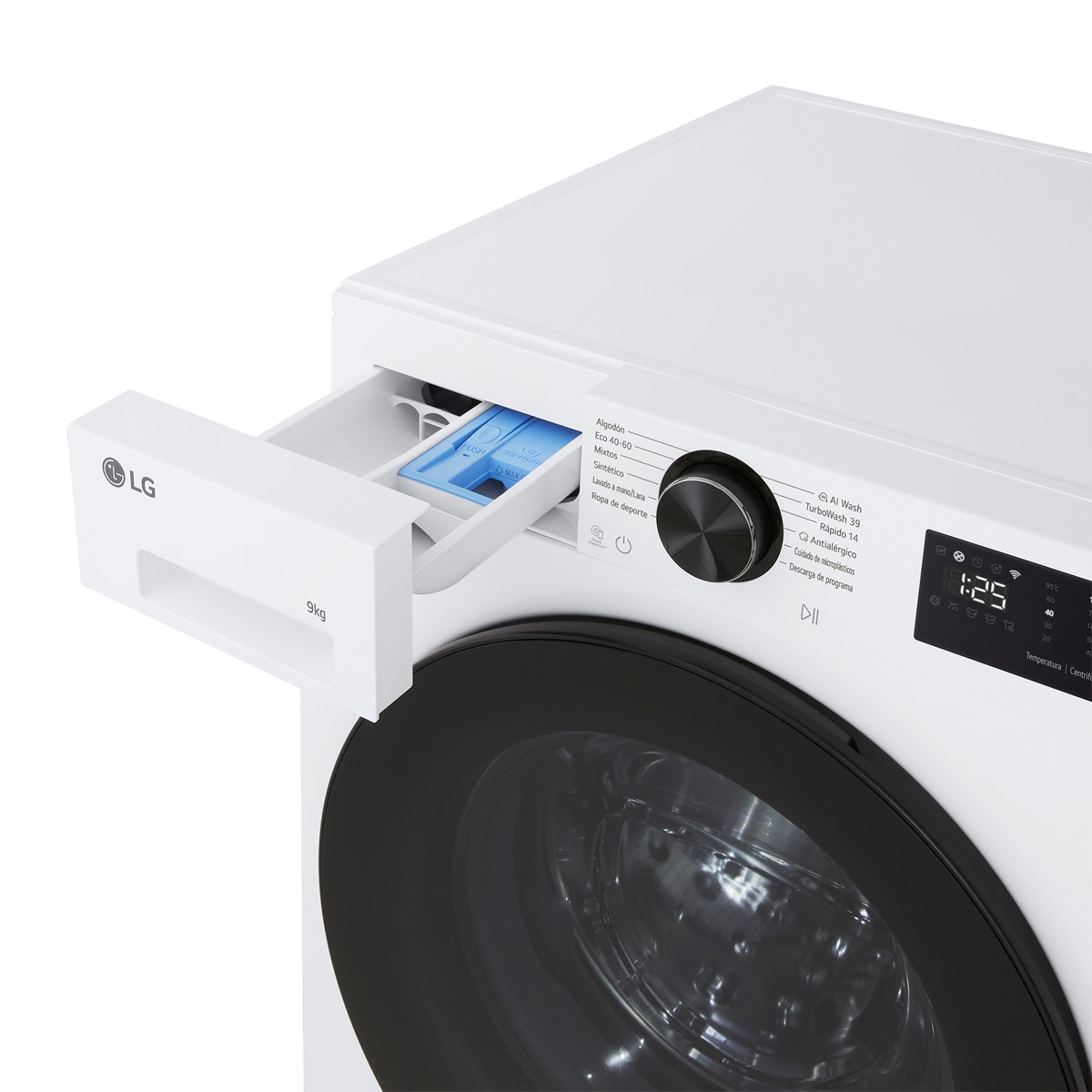 Lavadora Inteligente LG, AI Direct Drive, TurboWash 360º, 9kg /1400rpm, Serie 500 - LG F4X5009TLB Acero grafito antihuellas-13