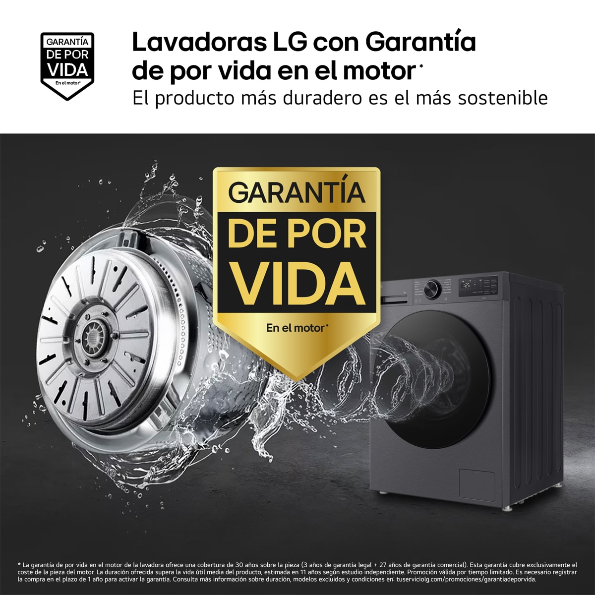 Lavadora Inteligente LG, AI Direct Drive, TurboWash 360º, 9kg / 1400rpm, Serie 500 - F4X5009TBB Grafito-4
