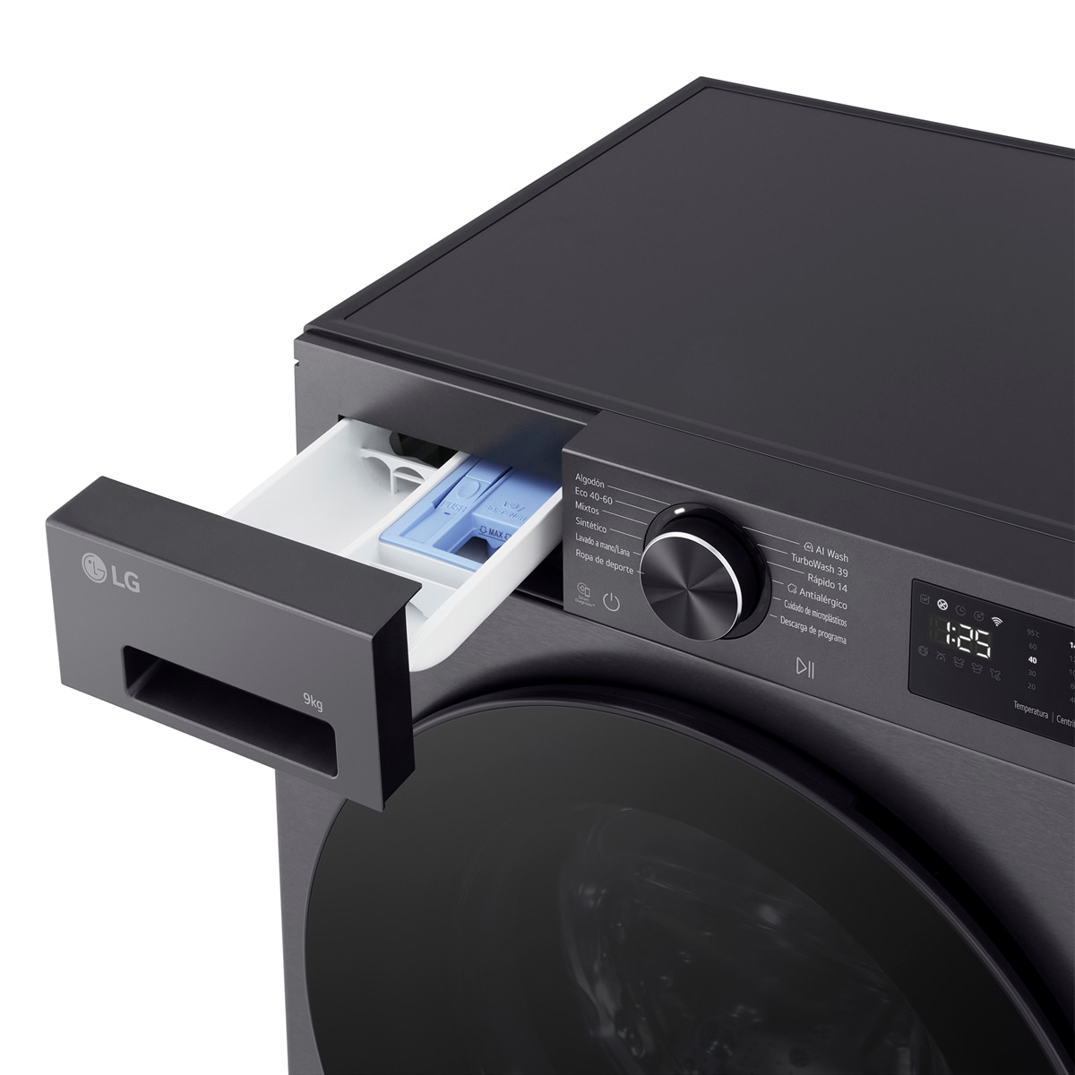 Lavadora Inteligente LG, AI Direct Drive, TurboWash 360º, 9kg / 1400rpm, Serie 500 - F4X5009TBB Grafito-13
