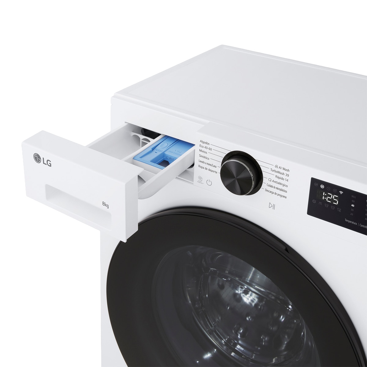 Lavadora Inteligente LG, AI Direct Drive, TurboWash 360º, 8kg / 1200rpm, Serie 500 - F2X50S8TLB Blanco-13