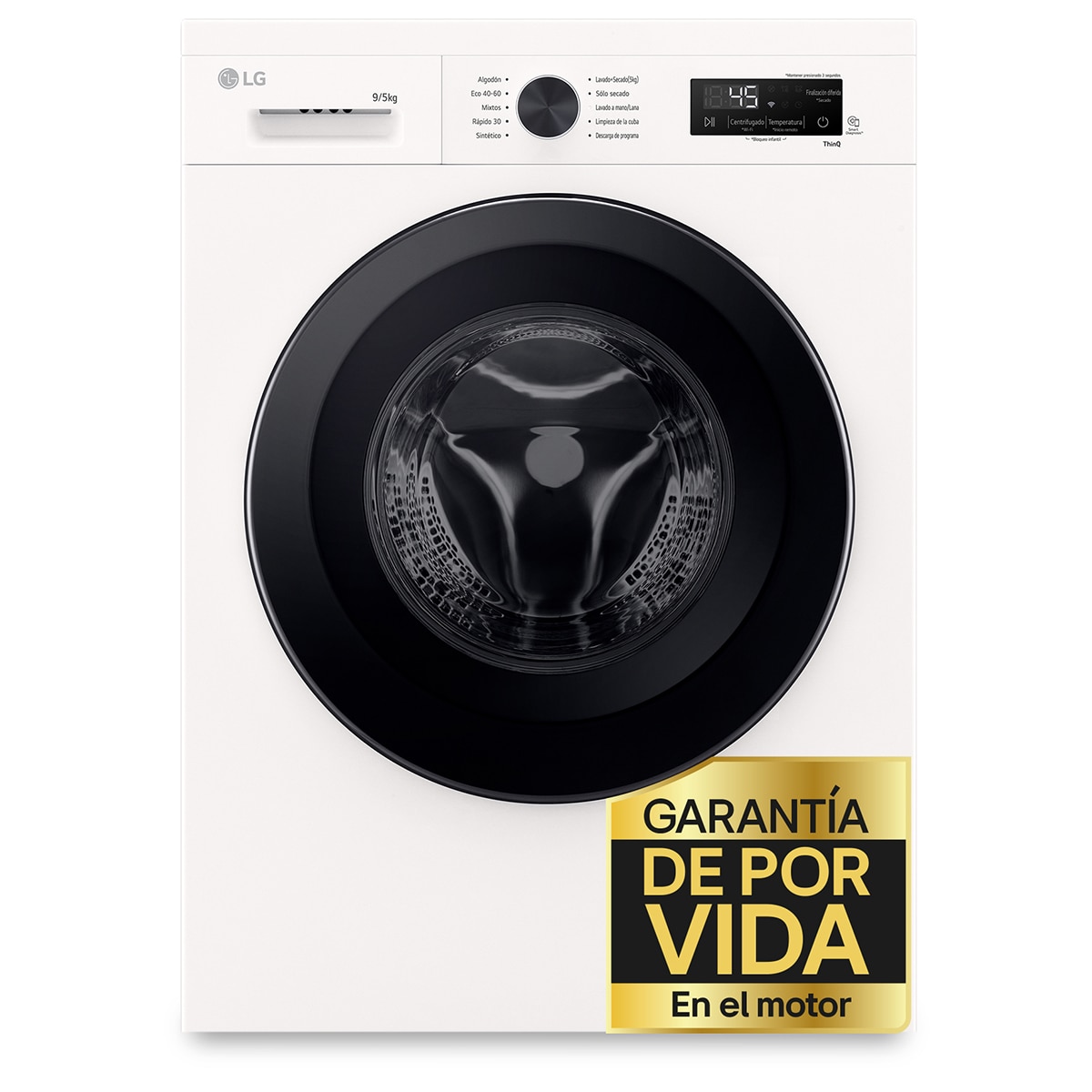 LG – Lavadora secadora LG , 9 Kg lavado,5kg secado / 1400rpm, InverterDirect Drive, 6 Motion Serie 140 – W4X1095NWK.