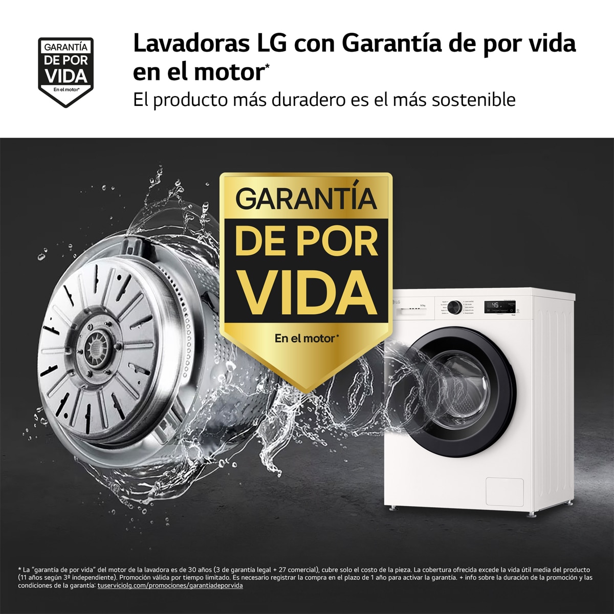 Lavadora secadora LG , 9 Kg lavado,5kg secado / 1400rpm,  InverterDirect Drive, 6 Motion Serie 140 - W4X1095NWK Blanco-4