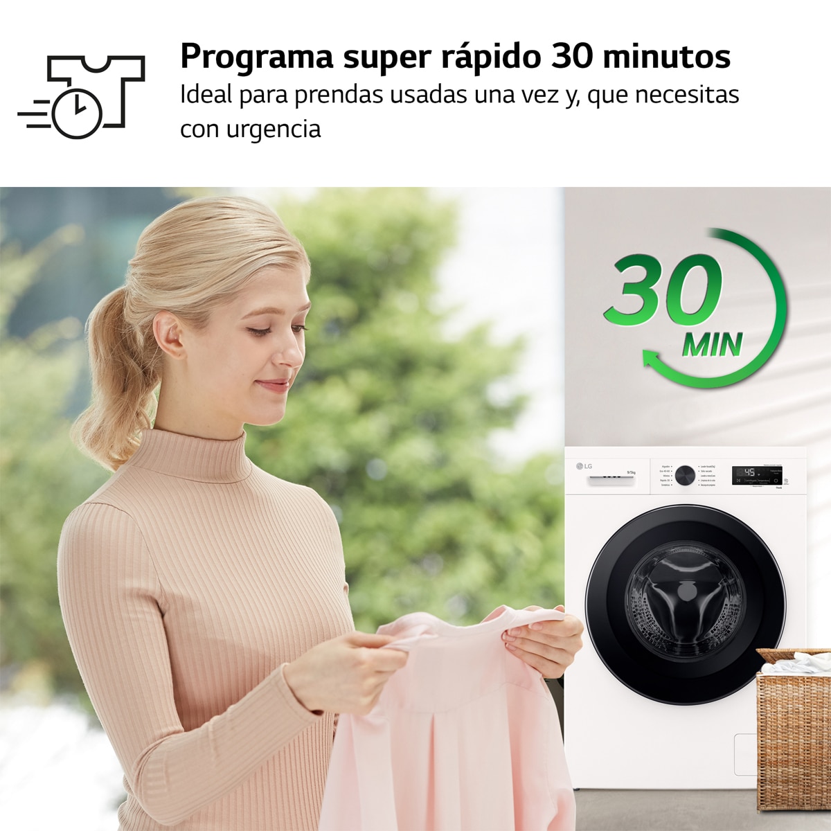 Lavadora secadora LG , 9 Kg lavado,5kg secado / 1400rpm,  InverterDirect Drive, 6 Motion Serie 140 - W4X1095NWK Blanco-7