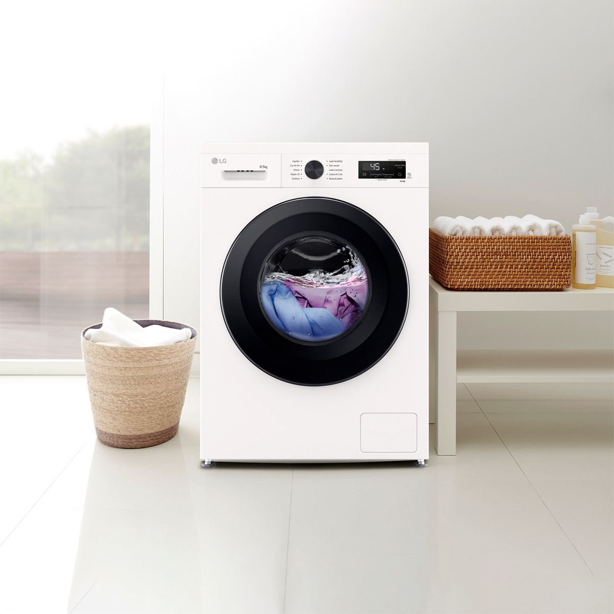 Lavadora secadora LG , 9 Kg lavado,5kg secado / 1400rpm,  InverterDirect Drive, 6 Motion Serie 140 - W4X1095NWK Blanco-10
