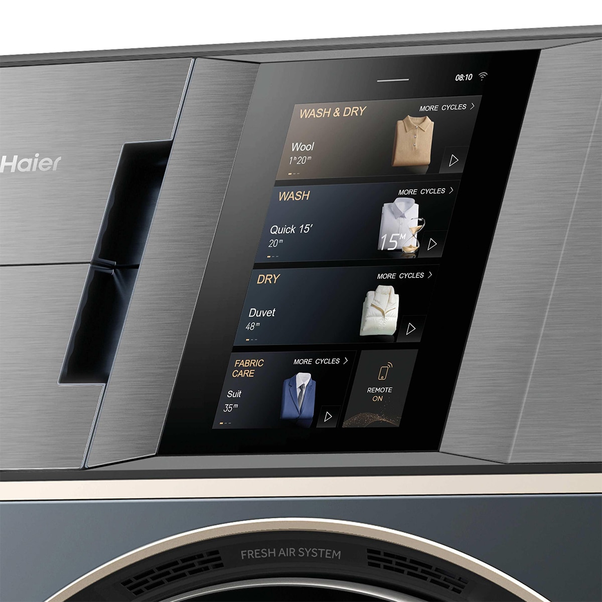 Lavadora secadora Haier 18kg /1200 rpm, Motor Direct Motion y Bomba de Calor, Couture Care  - HWD180BD12LGNU-S Antracita-5