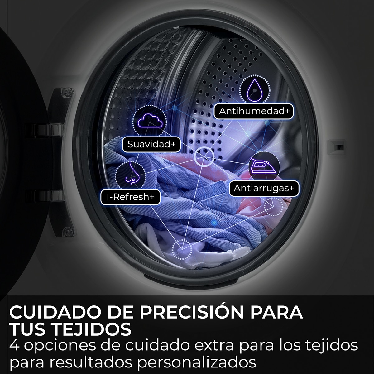 Lavadora secadora Haier 18kg /1200 rpm, Motor Direct Motion y Bomba de Calor, Couture Care  - HWD180BD12LGNU-S Antracita-13