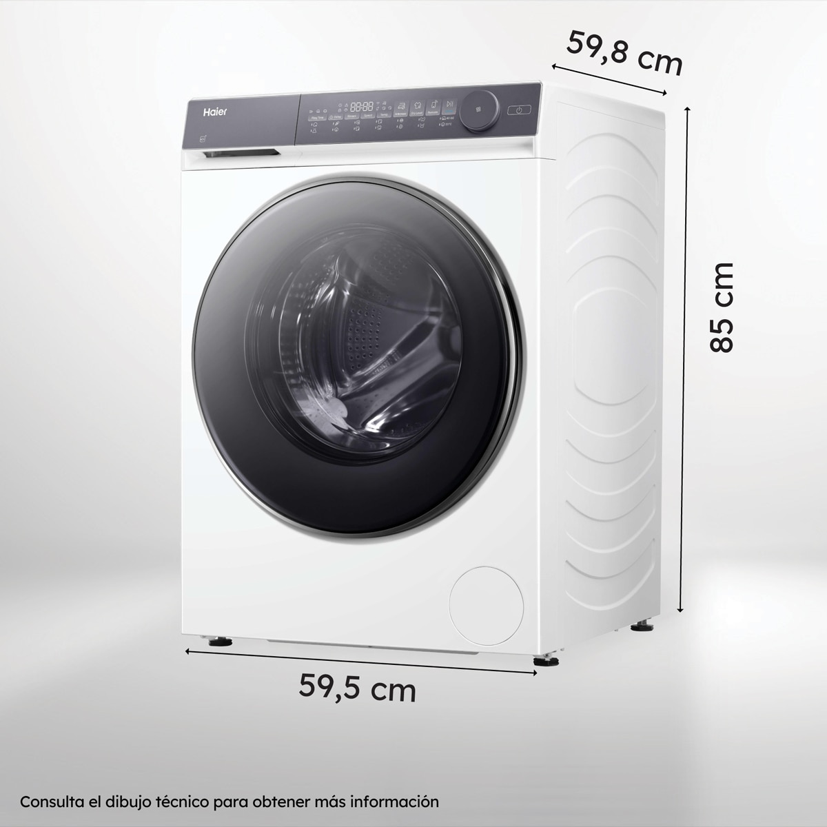 Lavadora secadora Haier 9kg /1400 rpm, Motor Direct Motion, X 7  - HWD90-B14367U-S Blanco-2