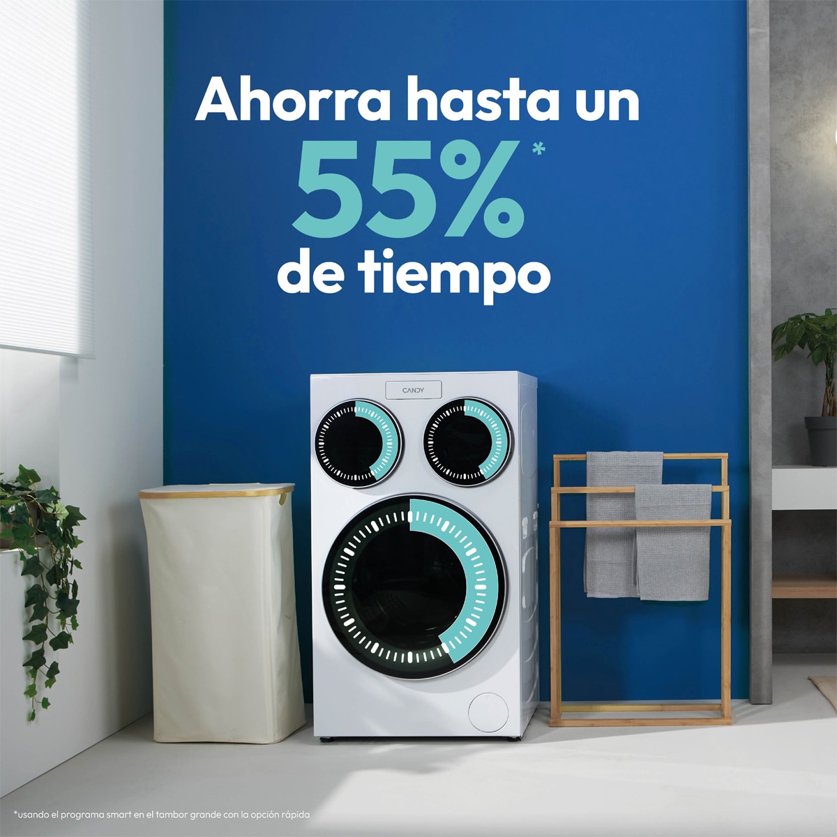 Lavadora Candy Triple Tambor 10+1+1/1400 rpm, Motor Direct Motion, Multiwash - MQD 410CBL9-37 Blanco-10