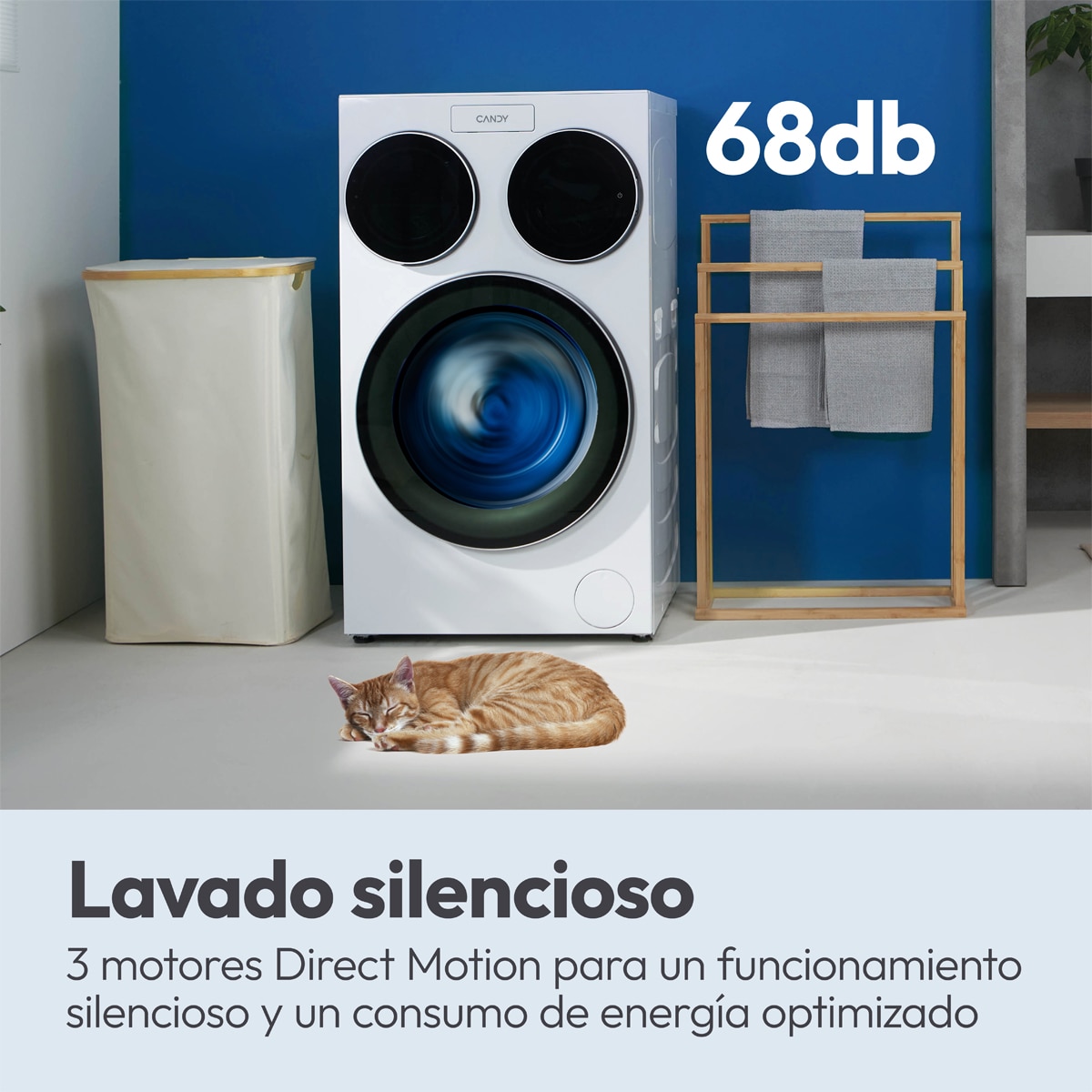 Lavadora Candy Triple Tambor 10+1+1/1400 rpm, Motor Direct Motion, Multiwash - MQD 410CBL9-37 Blanco-11