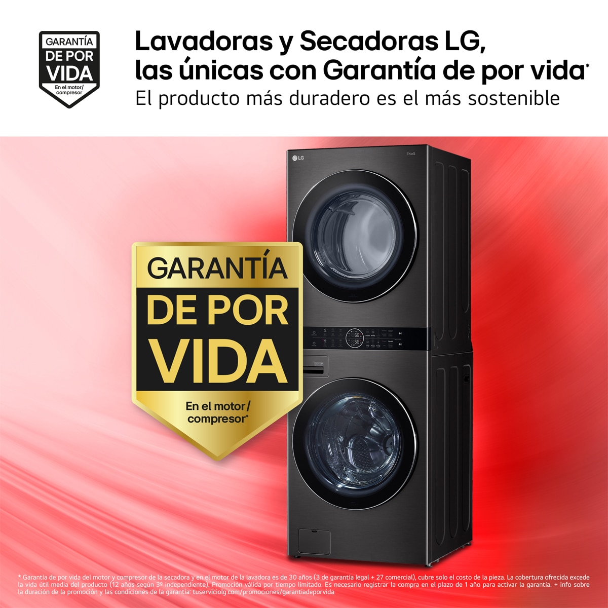 Torre de lavado y secado LG 17 Kg / 1.400 rpm y 16 Kg secado - WT1716BBF Grafito-4
