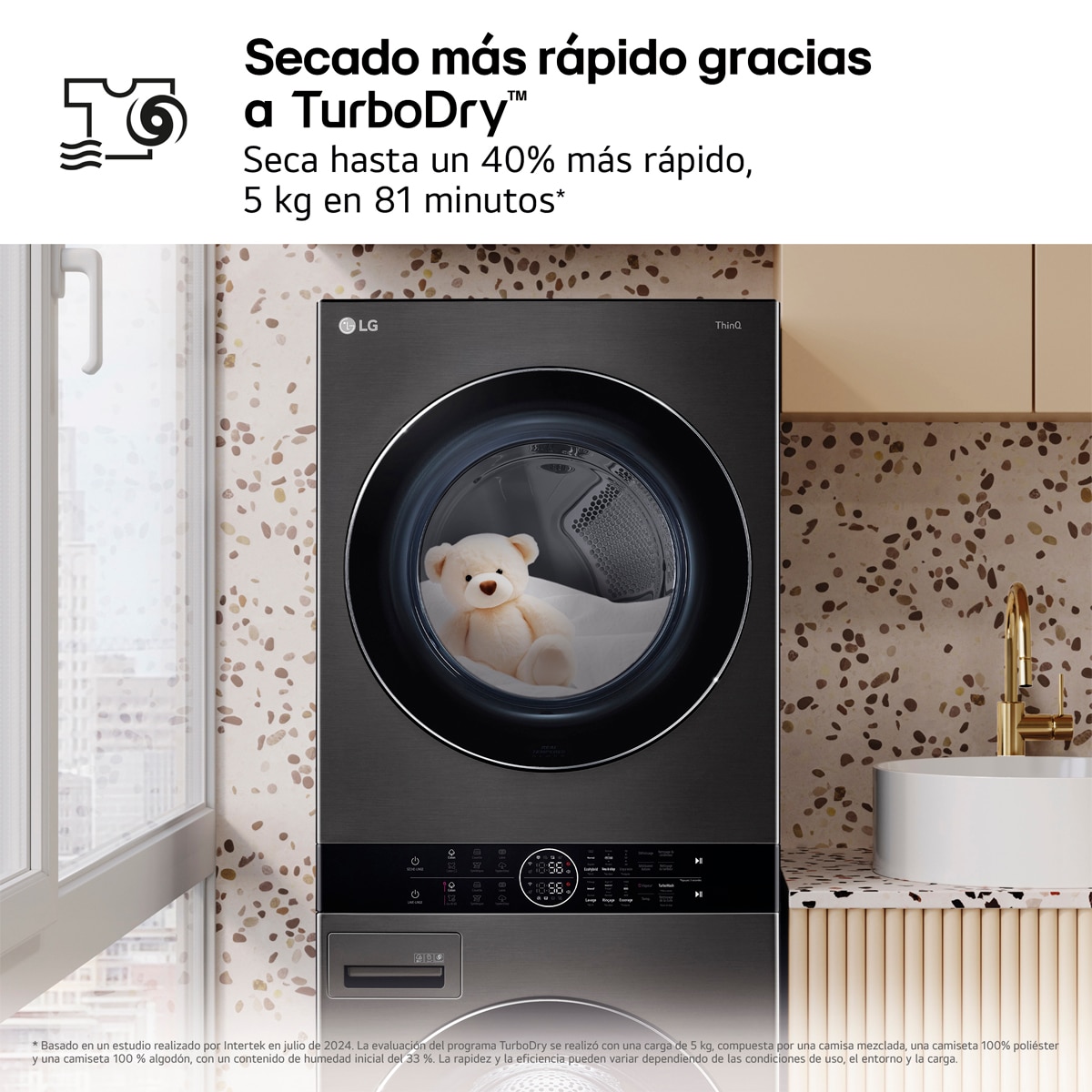Torre de lavado y secado LG 17 Kg / 1.400 rpm y 16 Kg secado - WT1716BBF Grafito-12