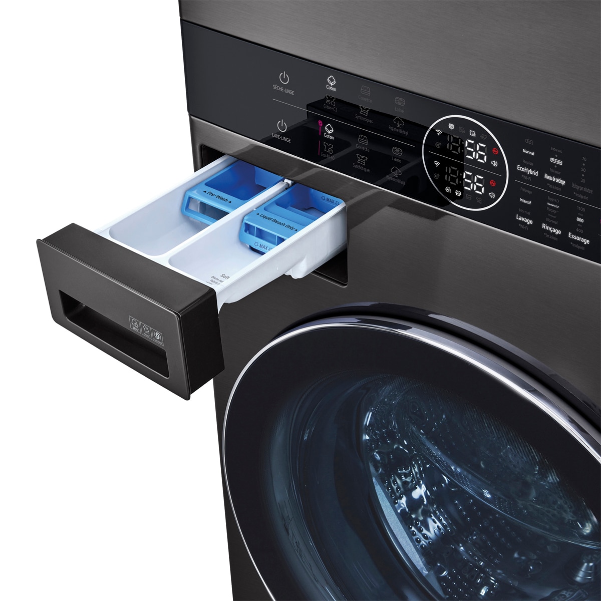 Torre de lavado y secado LG 17 Kg / 1.400 rpm y 16 Kg secado - WT1716BBF Grafito-14