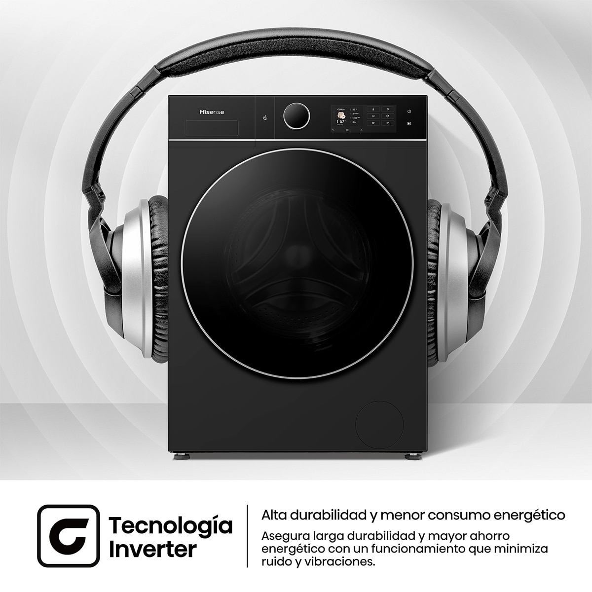 Imagen 12 de Lavadora secadora Hisense 12 kg/1400 rpm Kitchen Fit - WD5I1245BBRH - Negro Negro