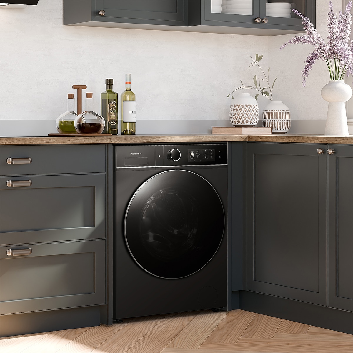 Imagen 16 de Lavadora secadora Hisense 12 kg/1400 rpm Kitchen Fit - WD5I1245BBRH - Negro Negro