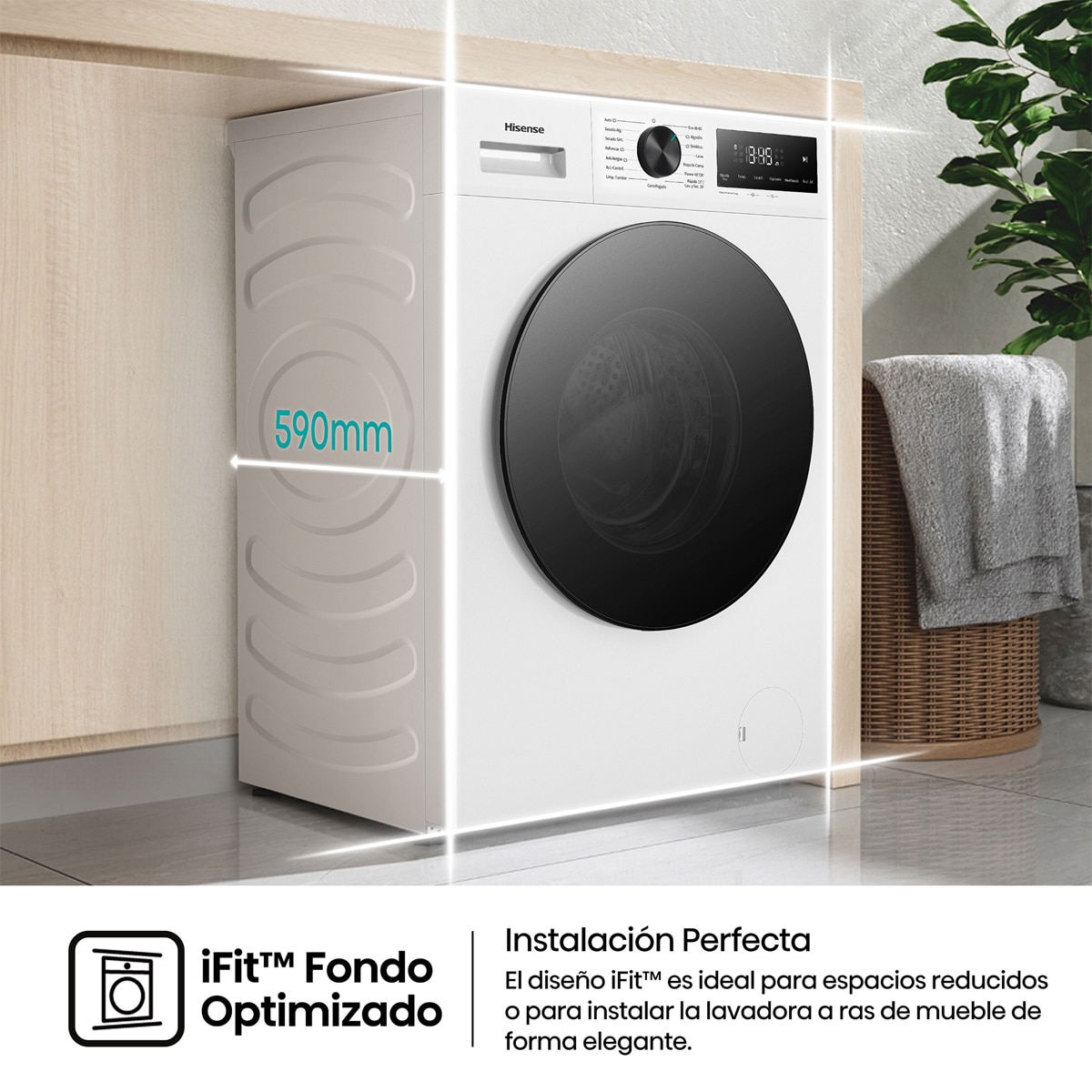Lavadora secadora Hisense, 11 kg/1400 rpm con tecnología Inverter - WD1I1142BWL2 Blanco-9